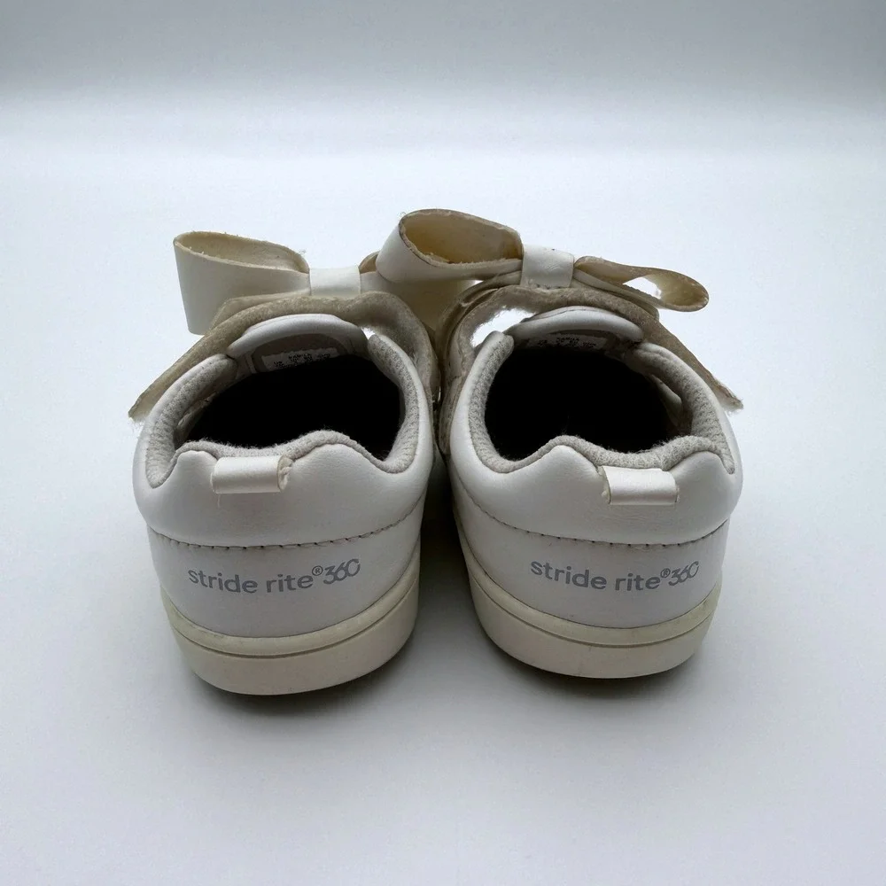 Stride Rite 360 Kamila White Bow Toddler Sneakers Shoes Size 4M